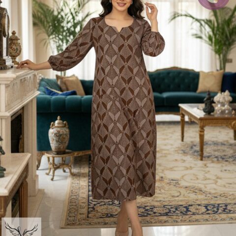 پیراهن اسپورت مجلسی یقه جواهری آستین فانوسی سایز بزرگ